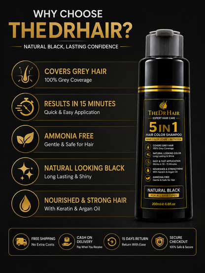 Cover Gray Hair in Just 10 Minutes | 5 IN 1 HAIR COLOR SHAMPOO